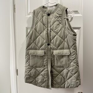 Longline quilted vest